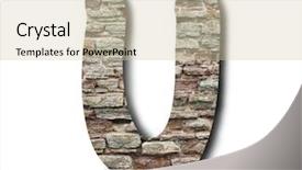  Presentation with white brick - Amazing PPT theme having brick letters of english alphabet backdrop and a  colored foreground