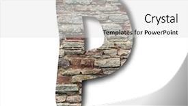  Presentation with wooden english letters alphabet - PPT layouts having brick letters of english alphabet background and a  colored foreground