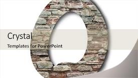  Presentation with wooden english letters alphabet - Slide deck with brick letters of english alphabet background and a  colored foreground