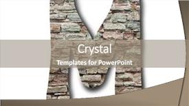  Presentation with white brick - PPT theme with brick letters of english alphabet background and a  colored foreground