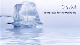  Presentation with blue water lily - Slides with brick of ice and water background and a  colored foreground