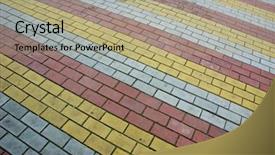  Presentation with yellow brick road - Audience pleasing theme consisting of brick pavement backdrop and a mint green colored foreground
