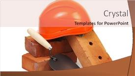  Presentation with white brick - Beautiful PPT layouts featuring brick-red-hard-hat backdrop and a coral colored foreground