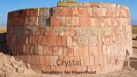  Presentation with water tank - PPT theme enhanced with brick-tank-to-store-water background and a coral colored foreground