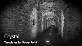  Presentation with brick - Cool new slide deck with brick-tunnel-archway-made backdrop and a dark gray colored foreground