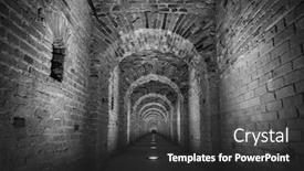  Presentation with brick - Slide set consisting of brick-tunnel-archway-made background and a dark gray colored foreground