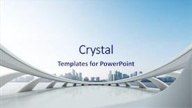  Presentation with hud abstract polygonal space blue - Presentation enhanced with brick walkway - empty abstract window and cityscape background and a sky blue colored foreground