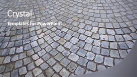  Presentation with paving - Colorful presentation theme enhanced with brick walkway - stone paving texture abstract structured backdrop and a gray colored foreground
