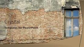  Presentation with brick wall - Colorful slides enhanced with brick-wall-and-window backdrop and a coral colored foreground