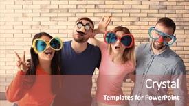  Presentation with celebration - Theme consisting of brick wall background april background and a coral colored foreground