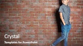  Presentation with kids fashion - Audience pleasing slide deck consisting of brick wall background kids fashion backdrop and a violet colored foreground