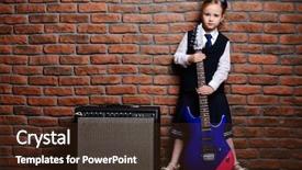  Presentation with music school - Slides enhanced with brick wall background rock star background and a tawny brown colored foreground