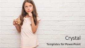  Presentation with paint white brick wall - Presentation design featuring brick wall eating chocolate chip background and a lemonade colored foreground