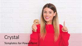  Presentation with white brick wall - Cool new PPT theme with brick wall eating chocolate chip backdrop and a red colored foreground
