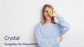  Presentation with floral border over white - PPT theme consisting of brick wall eating fresh avocado background and a lemonade colored foreground