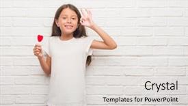  Presentation with red brick wall - Theme featuring brick wall eating red heart background and a  colored foreground