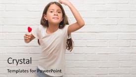  Presentation with anger kid - Slides having brick wall eating red heart background and a light gray colored foreground