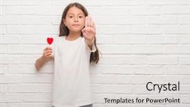  Presentation with candy heart - Colorful slide deck enhanced with brick wall eating red heart backdrop and a  colored foreground