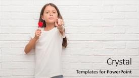  Presentation with red brick wall - Beautiful PPT theme featuring brick wall eating red heart backdrop and a light gray colored foreground