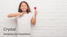  Presentation with candy heart - Audience pleasing PPT layouts consisting of brick wall eating red heart backdrop and a light gray colored foreground