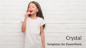  Presentation with candy heart - Theme featuring brick wall eating red heart background and a lemonade colored foreground