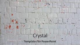  Presentation with grungy white concrete wall - PPT theme enhanced with brick wall for grunge desing background and a light gray colored foreground