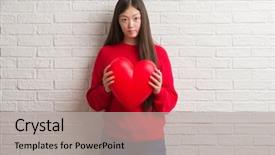 Presentation with red brick wall - Cool new theme with brick wall holding red heart backdrop and a light gray colored foreground
