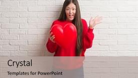  Presentation with red brick wall - Beautiful PPT layouts featuring brick wall holding red heart backdrop and a light gray colored foreground