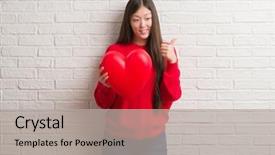  Presentation with red brick wall - Slide set consisting of brick wall holding red heart background and a light gray colored foreground