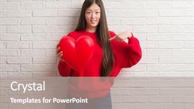  Presentation with love between man and woman - Colorful PPT layouts enhanced with brick wall holding red heart backdrop and a gray colored foreground