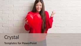  Presentation with red brick wall - PPT layouts with brick wall holding red heart background and a light gray colored foreground