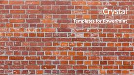  Presentation with red brick wall - Presentation design with brick wall in red color background and a coral colored foreground