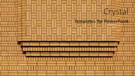  Presentation with art deco - Amazing PPT layouts having brick-wall-of-a-building backdrop and a gold colored foreground