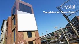  Presentation with brick - Slides consisting of brick wall outdoor advertising background and a teal colored foreground