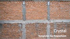  Presentation with brick wall texture - Presentation theme featuring brick wall pattern texture background and a gray colored foreground