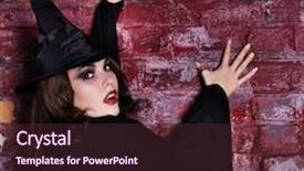  Presentation with brick - Slides with brick wall portrait of young woman halloween witch background and a wine colored foreground