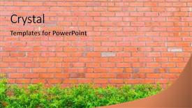  Presentation with brick wall - Theme with brick wall with green plants background and a  colored foreground