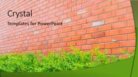  Presentation with green industries plant - Slide deck consisting of brick wall with green plants background and a  colored foreground