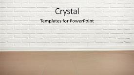  Presentation with paint white brick wall - Presentation theme consisting of brick wall with tiled floor background and a white colored foreground