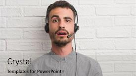  Presentation with brick wall - Colorful PPT theme enhanced with brick wall working as operator backdrop and a light gray colored foreground