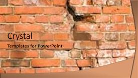 Presentation with crack - PPT layouts enhanced with brick wall with a large background and a coral colored foreground