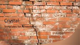  Presentation with crack - Amazing slide deck having brick wall with a large backdrop and a coral colored foreground