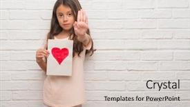  Presentation with mother nursing care - PPT theme consisting of bricks heart - young hispanic kid over white background and a lemonade colored foreground