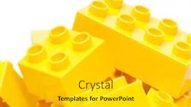  Presentation with white bricks - Slides featuring color colorful plastic toy blocks - bricks isolated on white background and a light gray colored foreground