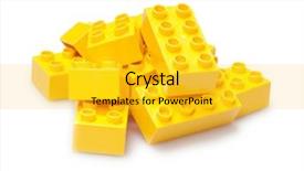  Presentation with white bricks - Cool new PPT theme with bricks isolated on white backdrop and a yellow colored foreground