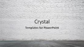  Presentation with brick wall - Colorful slide deck enhanced with brickwork - empty interior with brick wall backdrop and a light gray colored foreground