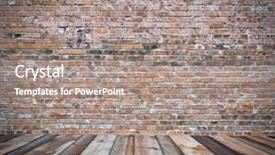  Presentation with brick wall - Slide deck with brickwork - old room with brick wall background and a gray colored foreground