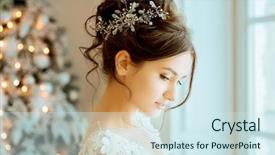  Presentation with bride - PPT theme consisting of bridal - bride wedding the bride background and a sky blue colored foreground