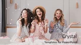  Presentation with bachelorette - Slides having bridal - image of caucasian stylish women background and a mint green colored foreground