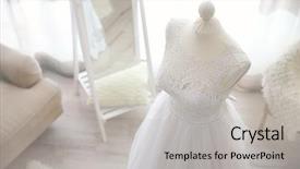  Presentation with mannequin - Slides enhanced with bridal - made-up wedding dress on mannequin background and a light gray colored foreground